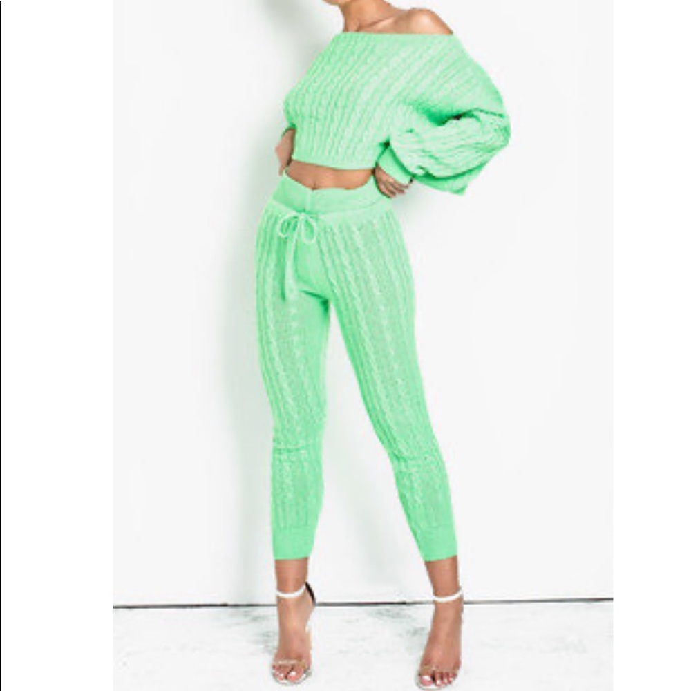 Lime Green Sweater Set